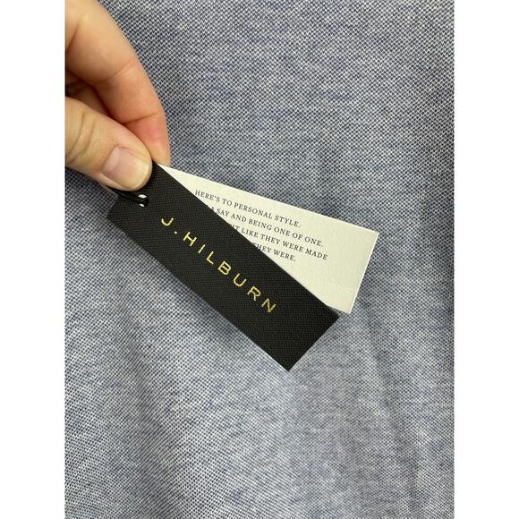 NWT J. Hilburn Men's Light Blue 100% Cotton Quarter Zip Pullover - Picture 4 of 8